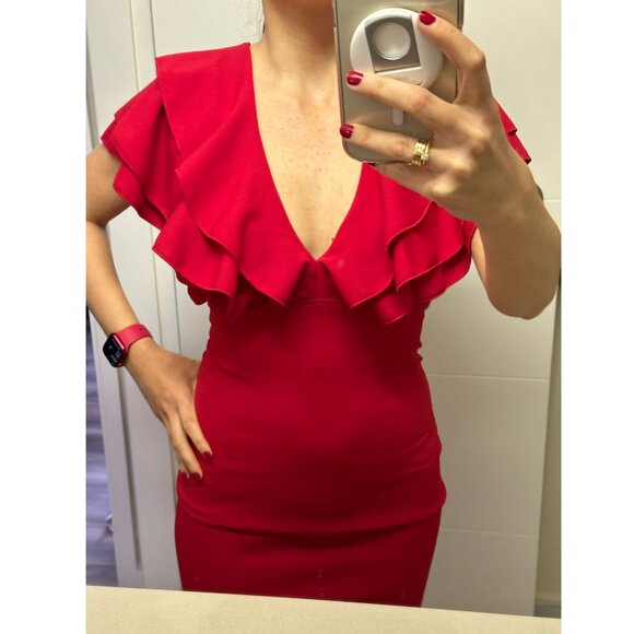 Vibrant Textured Crepe Dress with Frills - Brand New without tag - Picture 4 of 6